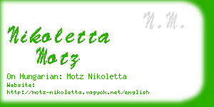 nikoletta motz business card